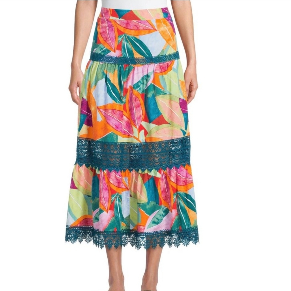 NWOT Tropical Maxi Skirt